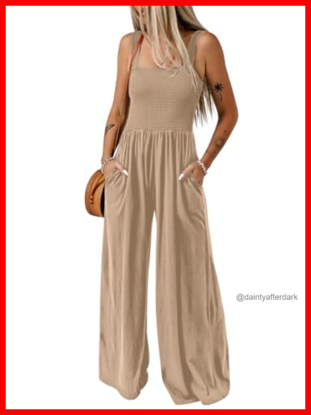 Women's Sleeveless Wide Leg Jumpsuit One Piece Square Neck Loose Fit Romper